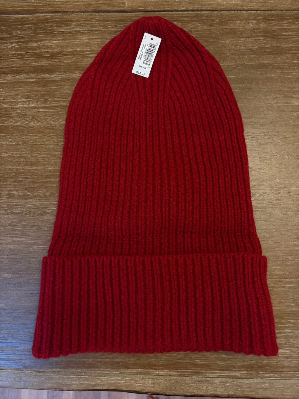 GAP Red Ribbed Cuffed Beanie - Picture 5 of 7